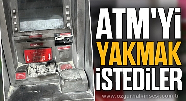 Banka ATM'sini yakmak istediler
