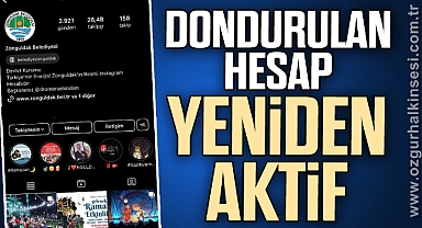 DONDURULAN HESAP YENİDEN AKTİF