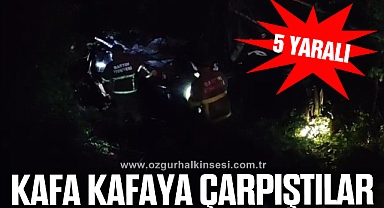 Kafa kafaya çarpışan araçlar savruldu