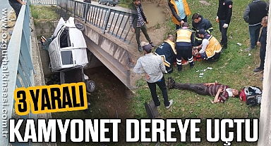 Kamyonet dereye uçtu: 3 yaralı
