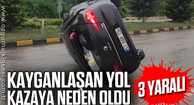 Kayganlaşan yol kazaya neden oldu; 3 yaralı