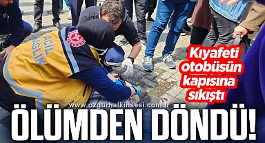 Kıyafetini otobüs kapısına sıkıştıran kadın yaralandı