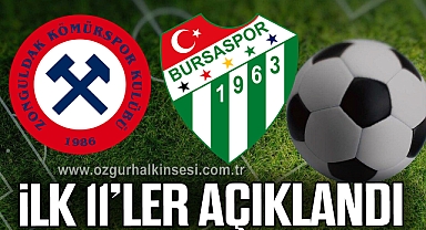 Kömürspor- Bursaspor maçında 11’ler açıklandı