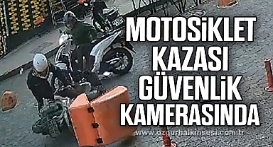 Motosiklet kazası güvenlik kamerasında