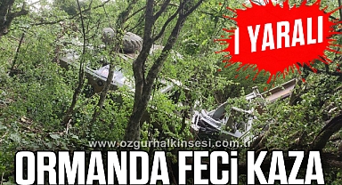 Ormanda feci kaza: 1 yaralı