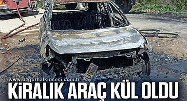 Seyir halindeki otomobil yandı