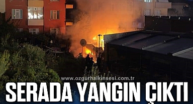 Süs bitkileri serasında yangın çıktı