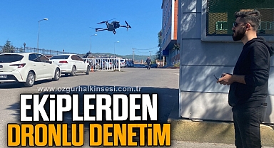 Trafik ekiplerinden bayram öncesi dronlu denetim