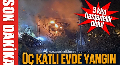 Üç katlı evde çıkan yangın korkuttu