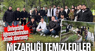 Üniversite öğrencileri mezar temizliği yaptı