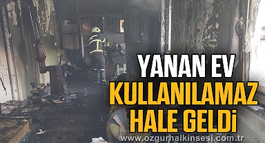 Yanan ev kullanılamaz hale geldi