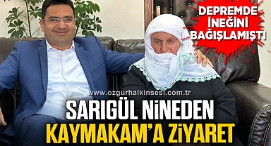 Depremde ineğini bağışlayan nineden Kaymakam’a ziyaret