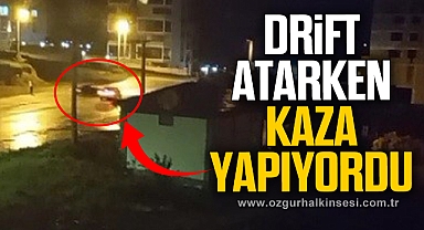 Drift atarken başka bir araca çarpıyordu