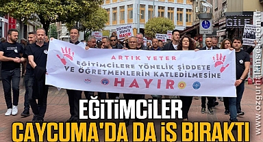 Eğitimciler, Çaycuma'da da iş bıraktı