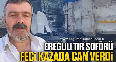 Ereğlili tır şoförü feci kazada can verdi