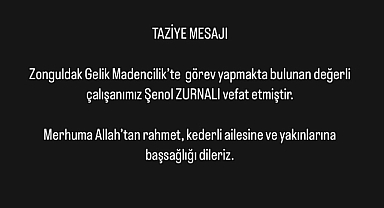 Gelik Madencilik'ten taziye mesajı