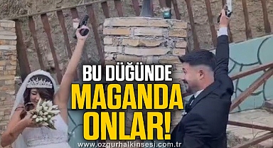 Gelin ve damat silahla ateş açtı