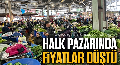 Halk pazarında fiyatlar düştü