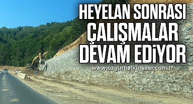 Heyelan sonrası çalışmalar devam ediyor