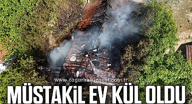 İki katlı müstakil ev kül oldu
