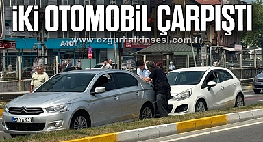 İki otomobil çarpıştı