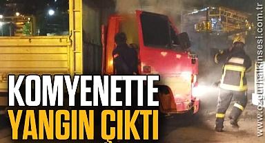 Kamyonette çıkan yangın ekipleri harekete geçirdi