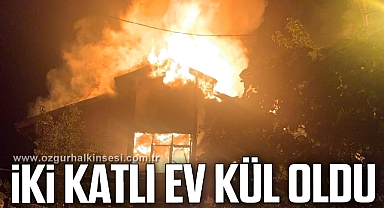 Karabük'te iki katlı ev alevlere teslim oldu