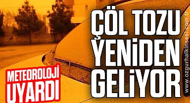 METEOROLOJİ’DEN TOZ TAŞINIMI UYARISI!