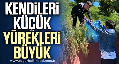 Minik öğrenciler çöp toplayıp sokak hayvanlarını besledi