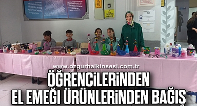 Öğrencilerinden el emeği ürünlerinden bağış