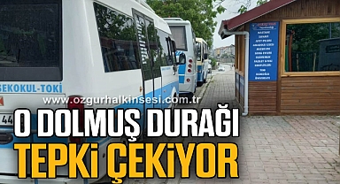 Yaya yoluna yapılan dolmuş durağı tepki çekiyor