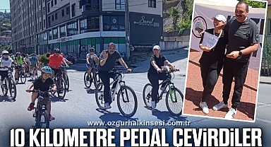 10 KİLOMETRE PEDAL ÇEVİRDİLER