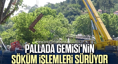 Fırtınada ikiye bölünen Pallada Gemisi'nin söküm işlemleri sürüyor