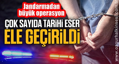 Jandarmadan büyük operasyon: Çok sayıda tarihi eser ele geçirildi