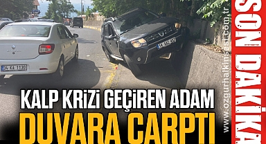 KALP KRİZİ GEÇİREN ADAM DUVARA ÇARPTI