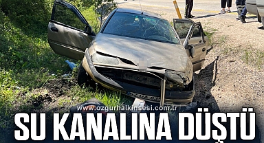 Karabük’te otomobil su kanalına düştü