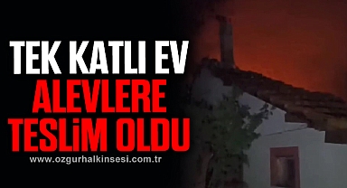 Karabük'te tek katlı ev yandı