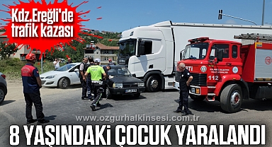 Karadeniz Ereğli'de trafik kazası: 8 yaşındaki çocuk yaralandı