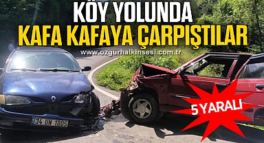 KÖY YOLUNDA KAFA KAFAYA ÇARPIŞTILAR