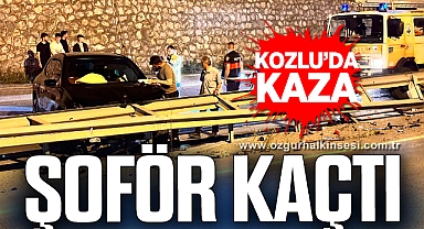 KOZLU’DA KAZA! ŞOFÖR KAÇTI