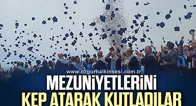 Mezuniyetlerini kep atarak kutladılar