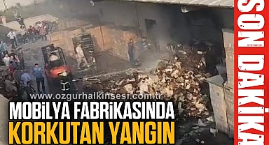 MOBİLYA FABRİKASINDA KORKUTAN YANGIN