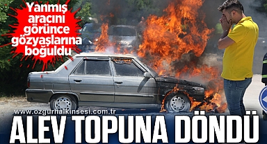 Otomobil alev topuna döndü