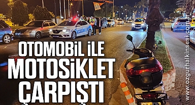  Otomobil ile motosiklet çarpıştı: 1 yaralı