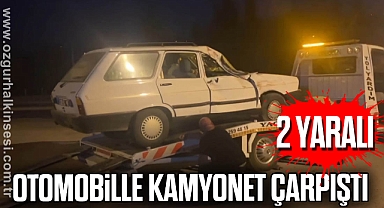 Otomobille kamyonet çarpıştı: 2 yaralı