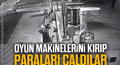 Oyun makinelerinin kilitlerini kırıp paraları çaldılar