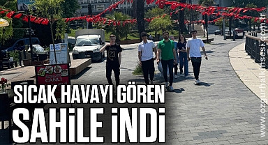 Sıcak havayı gören sahile indi