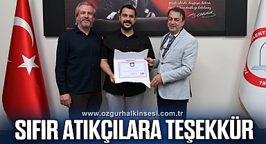 SIFIR ATIKÇILARA TEŞEKKÜR BELGESİ