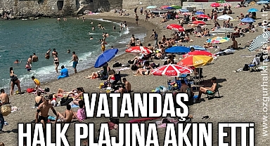 Vatandaş halk plajına akın etti