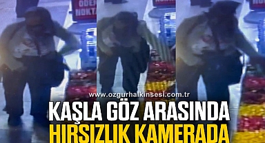 Yaşlı kadının kolonya hırsızlığı güvenlik kamerasında
